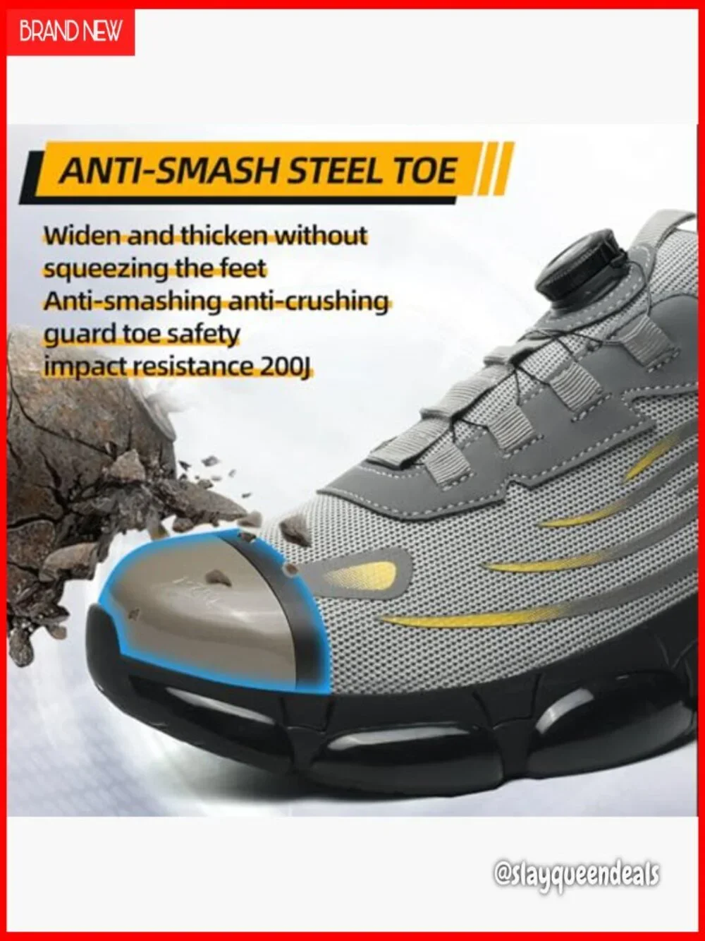 Steel Toe Safety Work Shoes Air Cushion Lightweight Industrial Sneakers